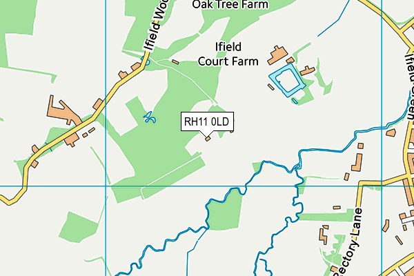 RH11 0LD map - OS VectorMap District (Ordnance Survey)