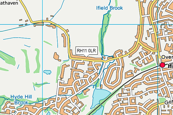 RH11 0LR map - OS VectorMap District (Ordnance Survey)