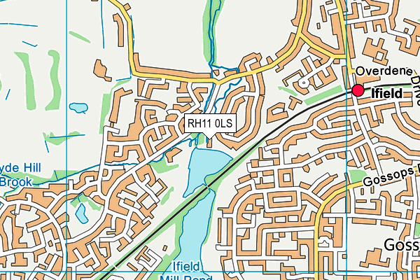 RH11 0LS map - OS VectorMap District (Ordnance Survey)