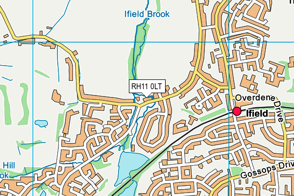 RH11 0LT map - OS VectorMap District (Ordnance Survey)