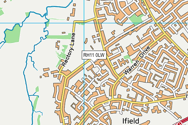 RH11 0LW map - OS VectorMap District (Ordnance Survey)