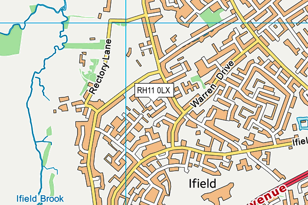 RH11 0LX map - OS VectorMap District (Ordnance Survey)