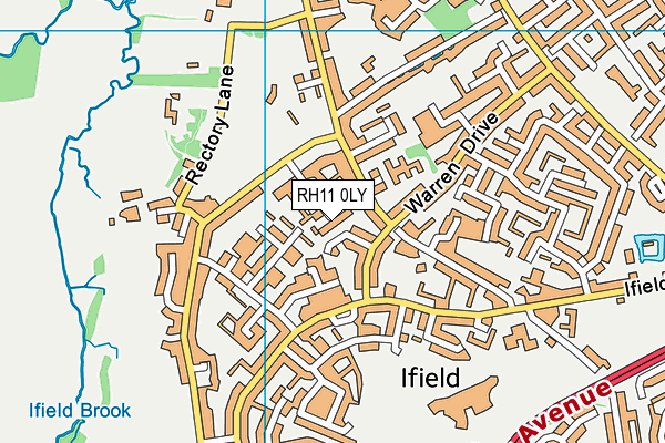 RH11 0LY map - OS VectorMap District (Ordnance Survey)
