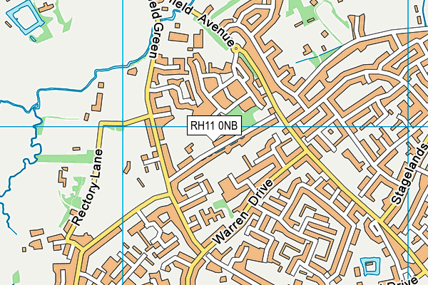 RH11 0NB map - OS VectorMap District (Ordnance Survey)