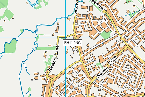 RH11 0NG map - OS VectorMap District (Ordnance Survey)