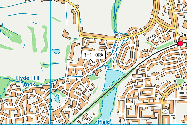 RH11 0PA map - OS VectorMap District (Ordnance Survey)