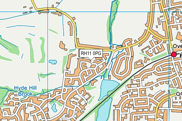 RH11 0PG map - OS VectorMap District (Ordnance Survey)