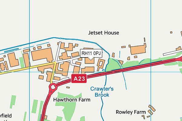 RH11 0PJ map - OS VectorMap District (Ordnance Survey)