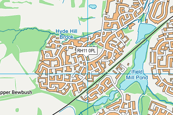 RH11 0PL map - OS VectorMap District (Ordnance Survey)