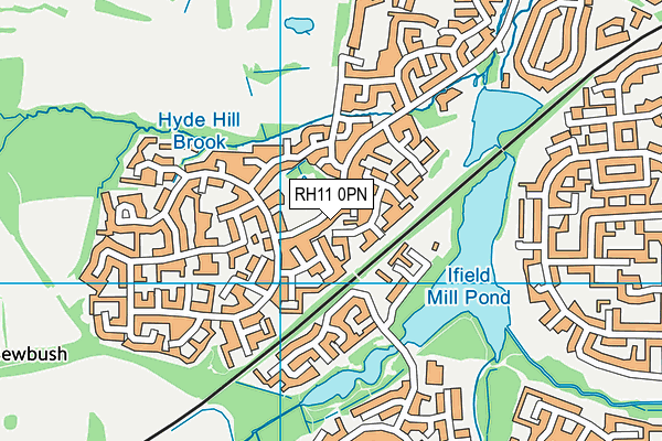 RH11 0PN map - OS VectorMap District (Ordnance Survey)
