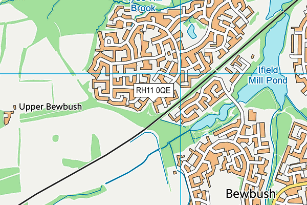 RH11 0QE map - OS VectorMap District (Ordnance Survey)