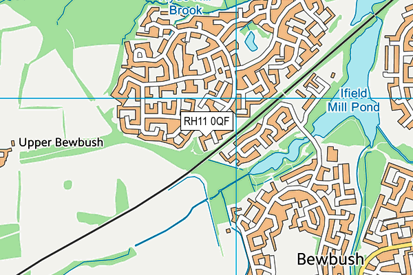 RH11 0QF map - OS VectorMap District (Ordnance Survey)