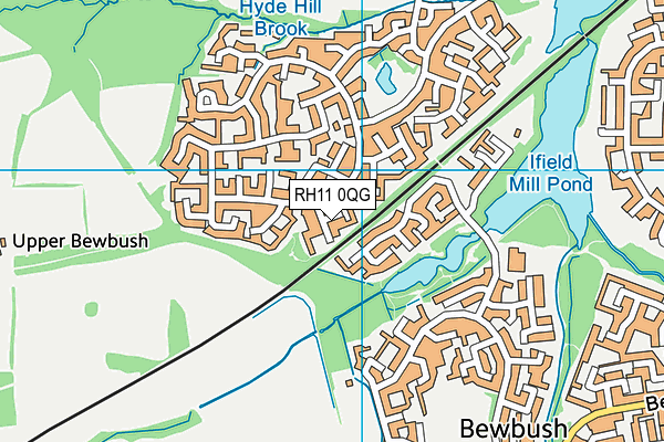 RH11 0QG map - OS VectorMap District (Ordnance Survey)