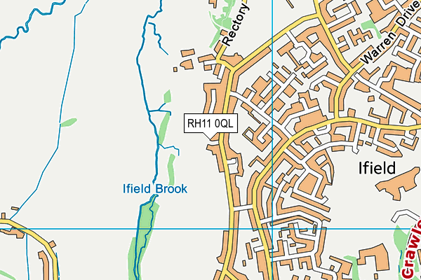 RH11 0QL map - OS VectorMap District (Ordnance Survey)