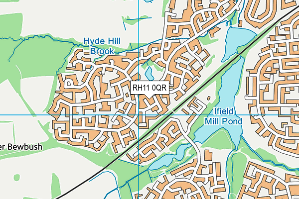 RH11 0QR map - OS VectorMap District (Ordnance Survey)