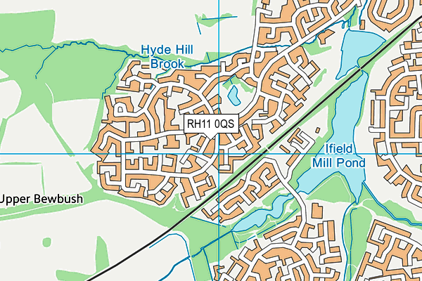 RH11 0QS map - OS VectorMap District (Ordnance Survey)
