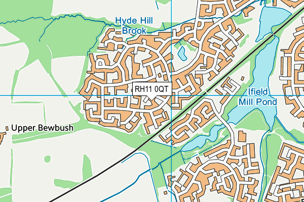 RH11 0QT map - OS VectorMap District (Ordnance Survey)