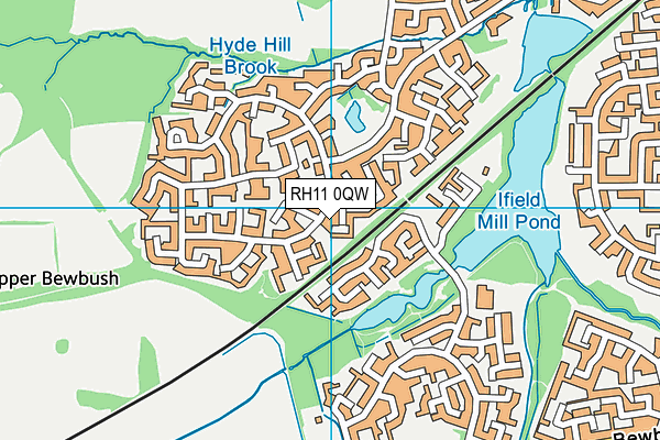 RH11 0QW map - OS VectorMap District (Ordnance Survey)