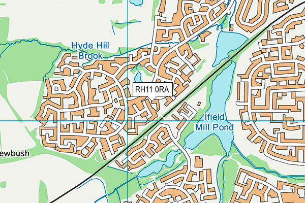 RH11 0RA map - OS VectorMap District (Ordnance Survey)