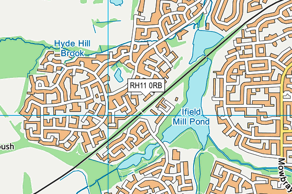 RH11 0RB map - OS VectorMap District (Ordnance Survey)