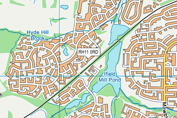 RH11 0RD map - OS VectorMap District (Ordnance Survey)