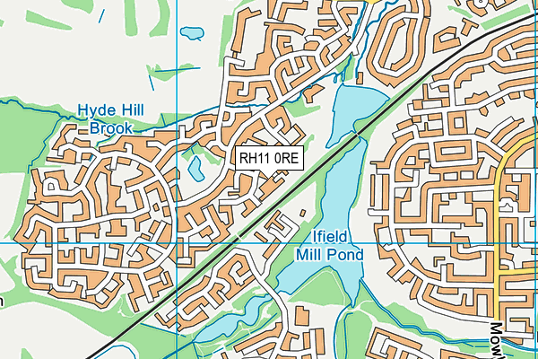 RH11 0RE map - OS VectorMap District (Ordnance Survey)