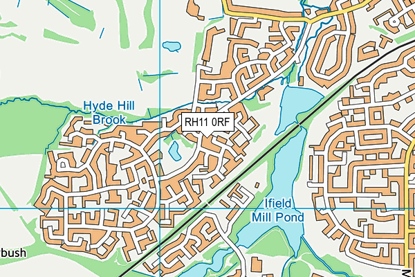 RH11 0RF map - OS VectorMap District (Ordnance Survey)