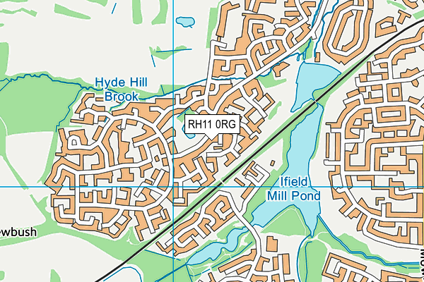 RH11 0RG map - OS VectorMap District (Ordnance Survey)