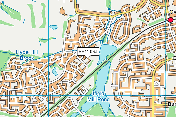 RH11 0RJ map - OS VectorMap District (Ordnance Survey)