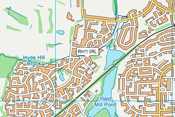 RH11 0RL map - OS VectorMap District (Ordnance Survey)