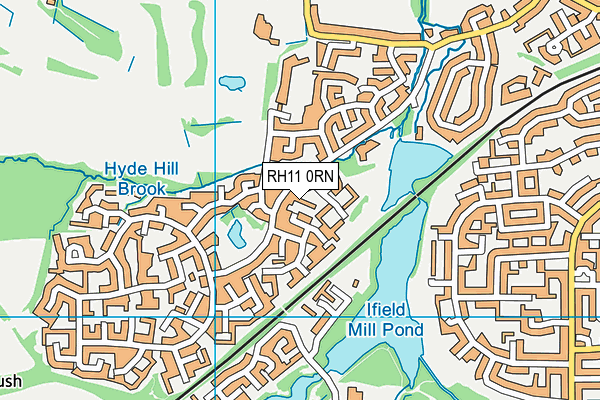 RH11 0RN map - OS VectorMap District (Ordnance Survey)