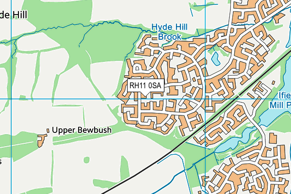 RH11 0SA map - OS VectorMap District (Ordnance Survey)