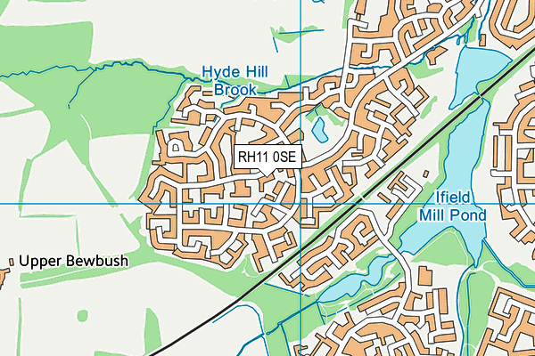 RH11 0SE map - OS VectorMap District (Ordnance Survey)
