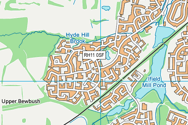 RH11 0SF map - OS VectorMap District (Ordnance Survey)