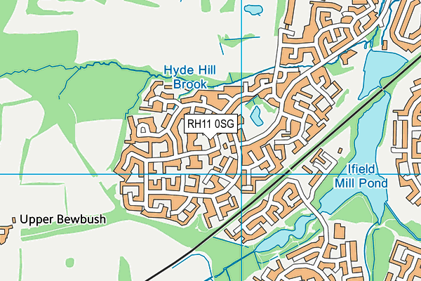 RH11 0SG map - OS VectorMap District (Ordnance Survey)