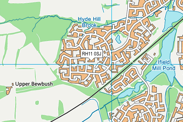 RH11 0SJ map - OS VectorMap District (Ordnance Survey)