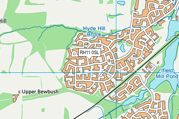 RH11 0SL map - OS VectorMap District (Ordnance Survey)