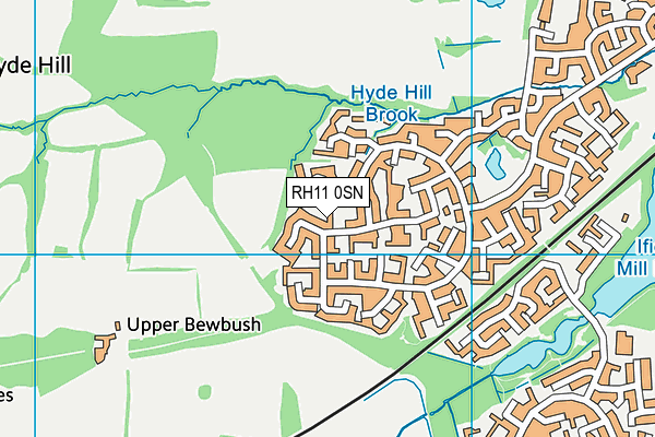 RH11 0SN map - OS VectorMap District (Ordnance Survey)