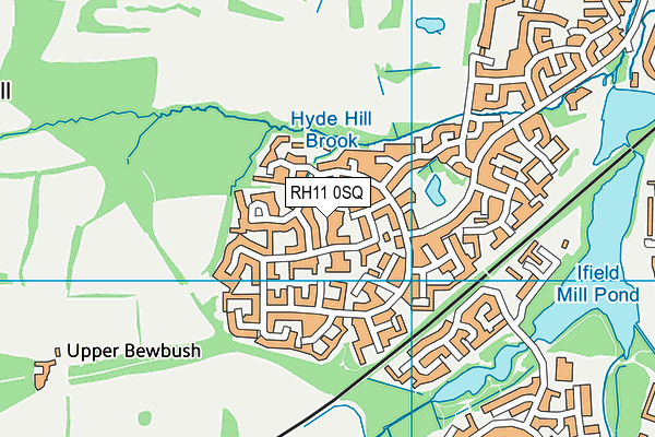 RH11 0SQ map - OS VectorMap District (Ordnance Survey)