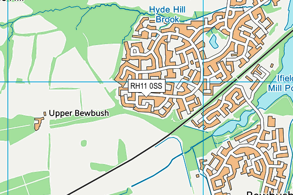 RH11 0SS map - OS VectorMap District (Ordnance Survey)