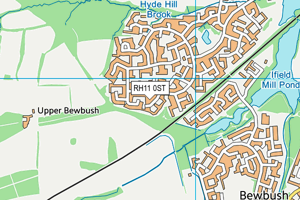 RH11 0ST map - OS VectorMap District (Ordnance Survey)