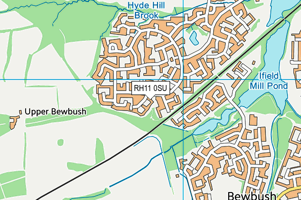 RH11 0SU map - OS VectorMap District (Ordnance Survey)