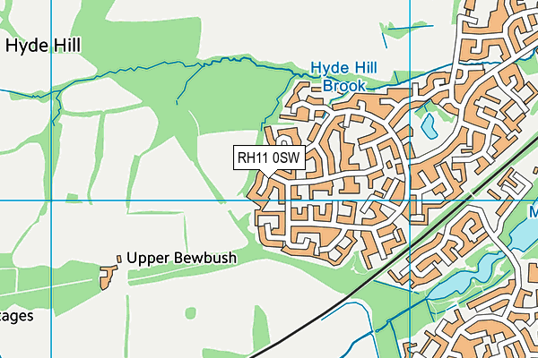 RH11 0SW map - OS VectorMap District (Ordnance Survey)