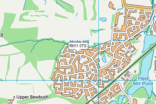 RH11 0TS map - OS VectorMap District (Ordnance Survey)
