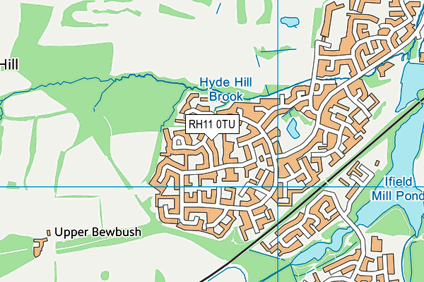 RH11 0TU map - OS VectorMap District (Ordnance Survey)