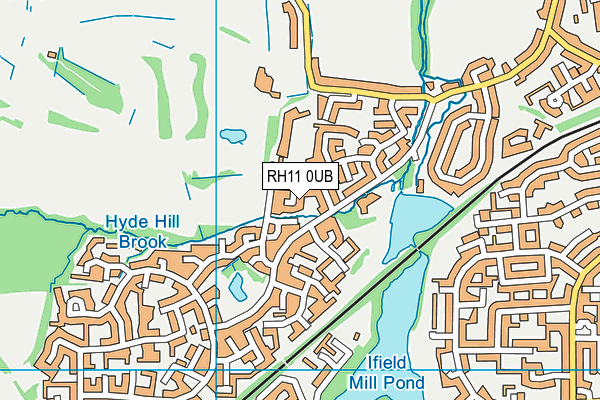 RH11 0UB map - OS VectorMap District (Ordnance Survey)