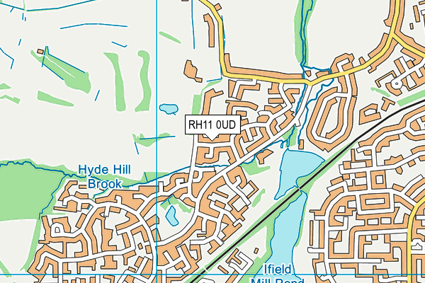 RH11 0UD map - OS VectorMap District (Ordnance Survey)