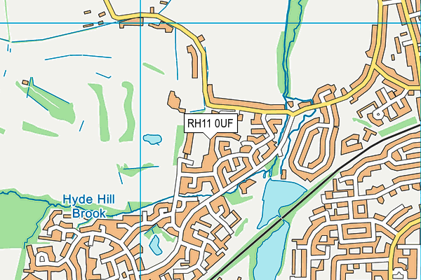 RH11 0UF map - OS VectorMap District (Ordnance Survey)