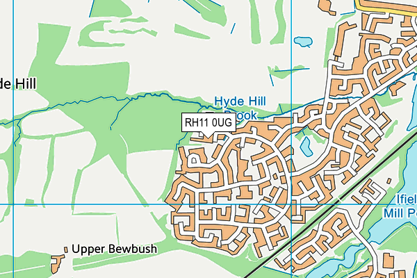 RH11 0UG map - OS VectorMap District (Ordnance Survey)
