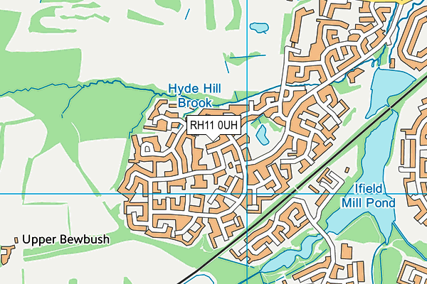 RH11 0UH map - OS VectorMap District (Ordnance Survey)